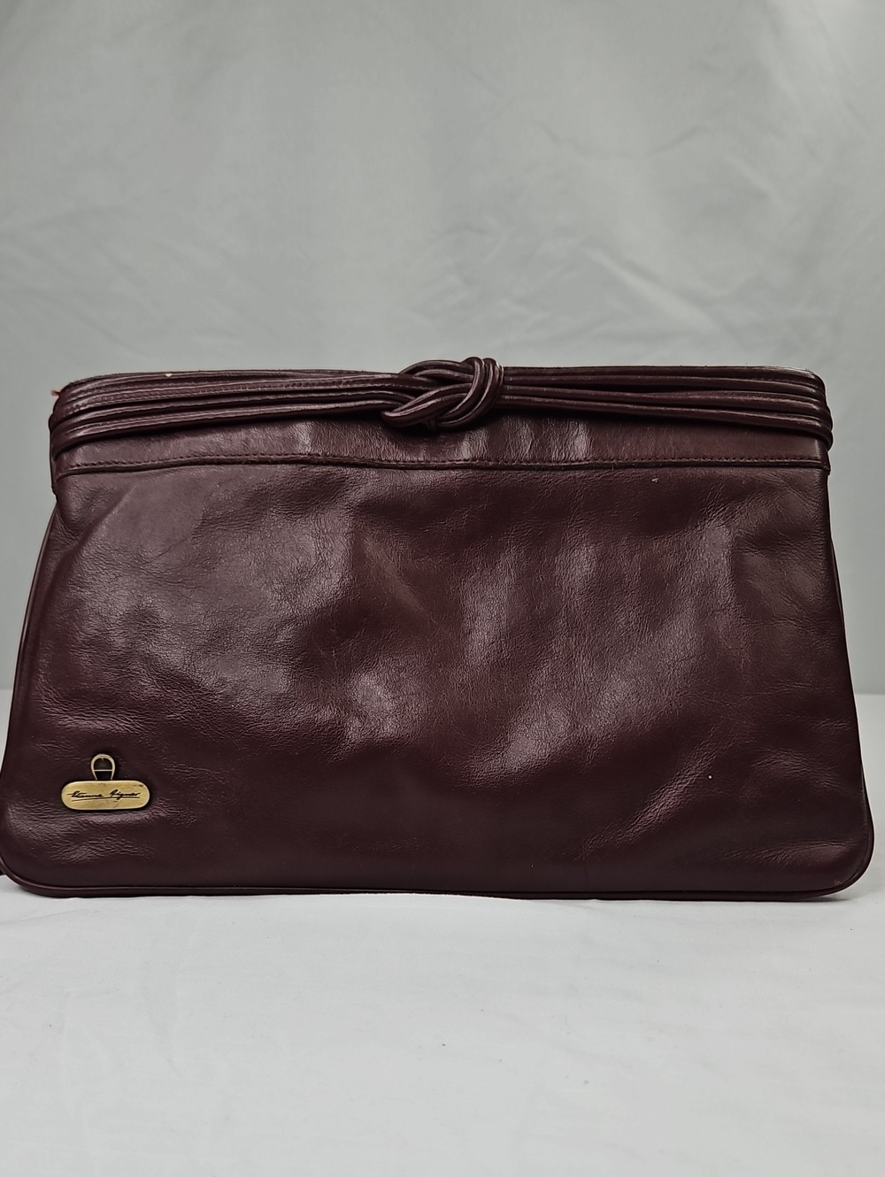 Etienne Aigner Vintage Burgundy Leather Clutch – Deep Wine Leather Handbag